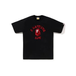 BAPE COLOR CAMO COLLEGE TEE-RED/BLACK