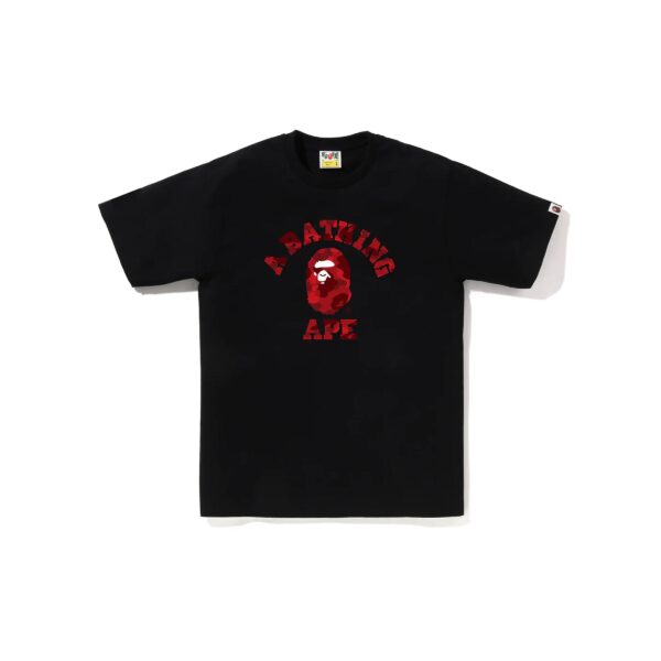 BAPE COLOR CAMO COLLEGE TEE-RED/BLACK
