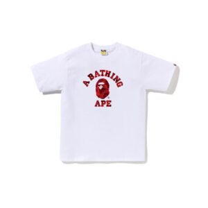 BAPE COLOR CAMO COLLEGE TEE-RED/WHITE