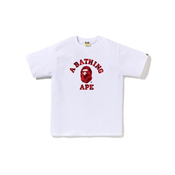 BAPE COLOR CAMO COLLEGE TEE-RED/WHITE