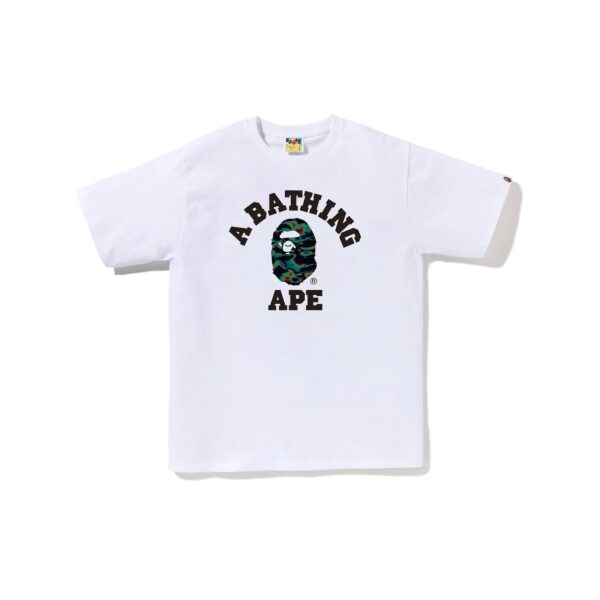 BAPE THERMOGRAPHY COLLEGE TEE-WHITE