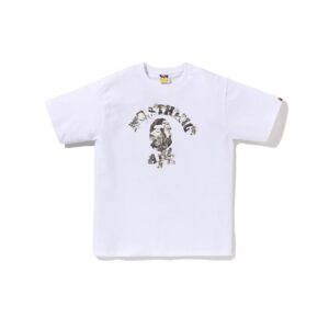 BAPE TREE EDGE CAMO COLLEGE LOGO TEE-WHITE