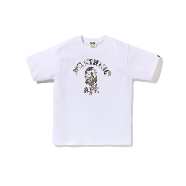 BAPE TREE EDGE CAMO COLLEGE LOGO TEE-WHITE