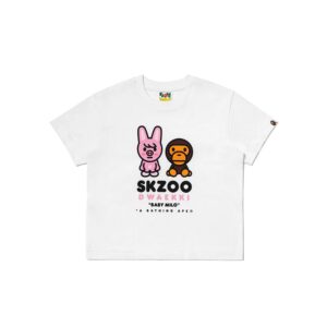 BAPE x STRAYKIDS DWAEKKI BABYMILO RELAXED FIT WHITE TEE