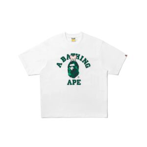 BAPE x STRAYKIDS FOXI.NY COLLEGE RELAXED FIT WHITE TEE