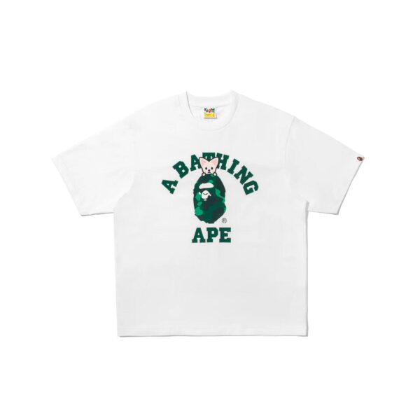 BAPE x STRAYKIDS FOXI.NY COLLEGE RELAXED FIT WHITE TEE
