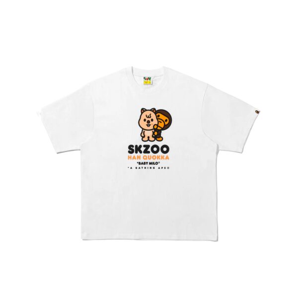 BAPE x STRAYKIDS HAN QUOKKA BABYMILO RELAXED FIT WHITE TEE