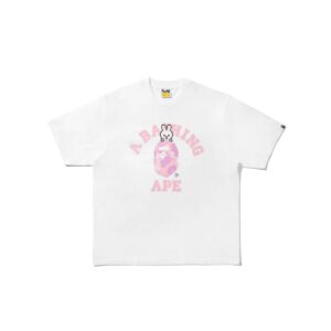 BAPE x STRAYKIDS LEEBIT COLLEGE RELAXED FIT WHITE TEE