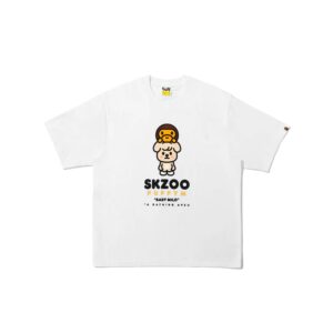 BAPE x STRAYKIDS PUPPY M BABYMILO RELAXED FIT WHITE TEE