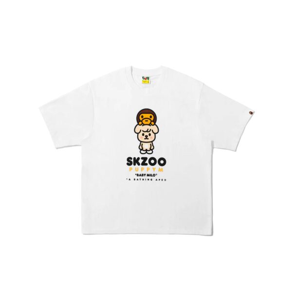 BAPE x STRAYKIDS PUPPY M BABYMILO RELAXED FIT WHITE TEE