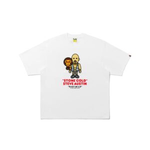 BAPE x WWE STONE COLD BABYMILO RELAXED FIT WHITE TEE