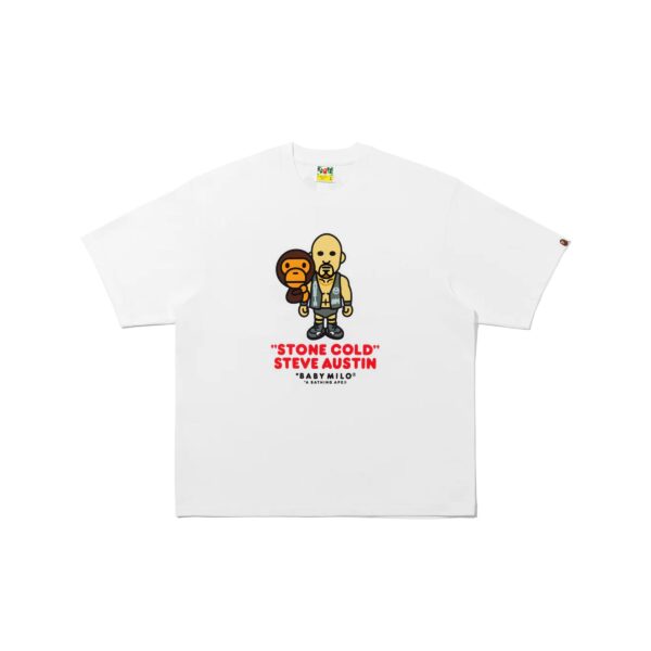 BAPE x WWE STONE COLD BABYMILO RELAXED FIT WHITE TEE