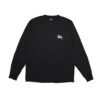 STUSSY BASIC STOCK LOGO PIGMENT DYED LONGSLEEVE TEE-BLACK