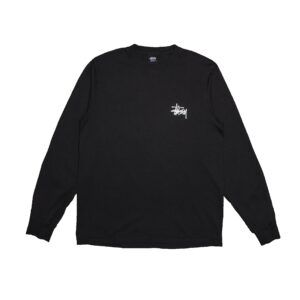 STUSSY BASIC STOCK LOGO PIGMENT DYED LONGSLEEVE TEE-BLACK