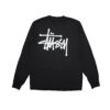 STUSSY BASIC STOCK LOGO PIGMENT DYED LONGSLEEVE TEE-BLACK