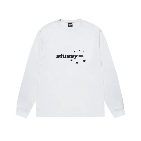 STUSSY STAR SPORTS LONGSLEEVE TEE-WHITE