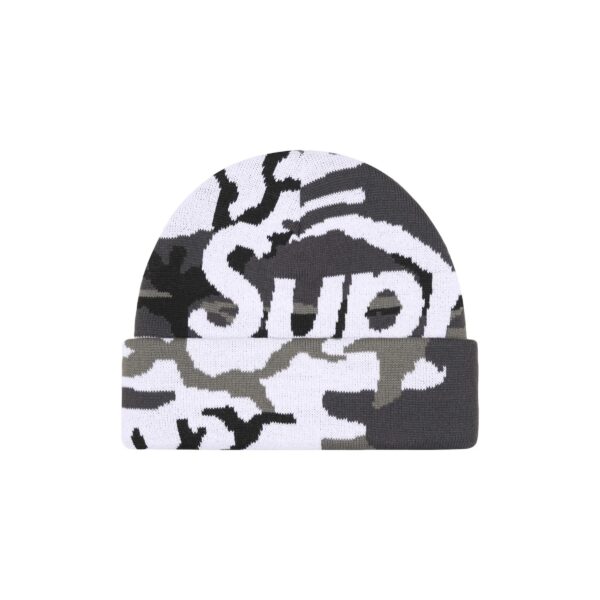 SUPREME FW25 CAMO BIG LOGO BEANIE-WHITE CAMO