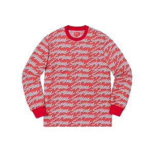 SUPREME SS19 SIGNATURE SCRIPT LOGO L/S POCKET TEE-RED