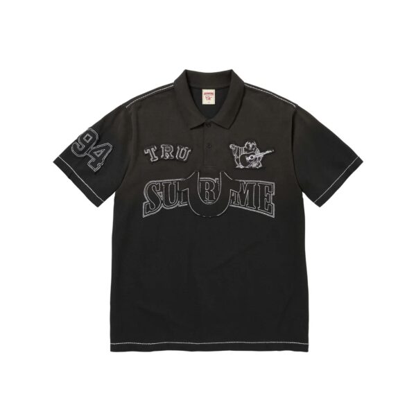 SUPREME TRUE RELIGION FW25 APPLIQUE POLOSHIRT-BLACK